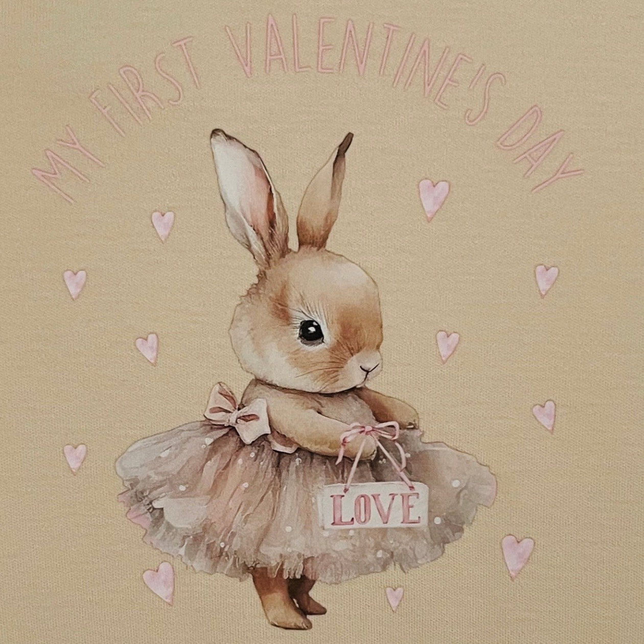 Ivory Romper With Bunny Design In Organic Cotton