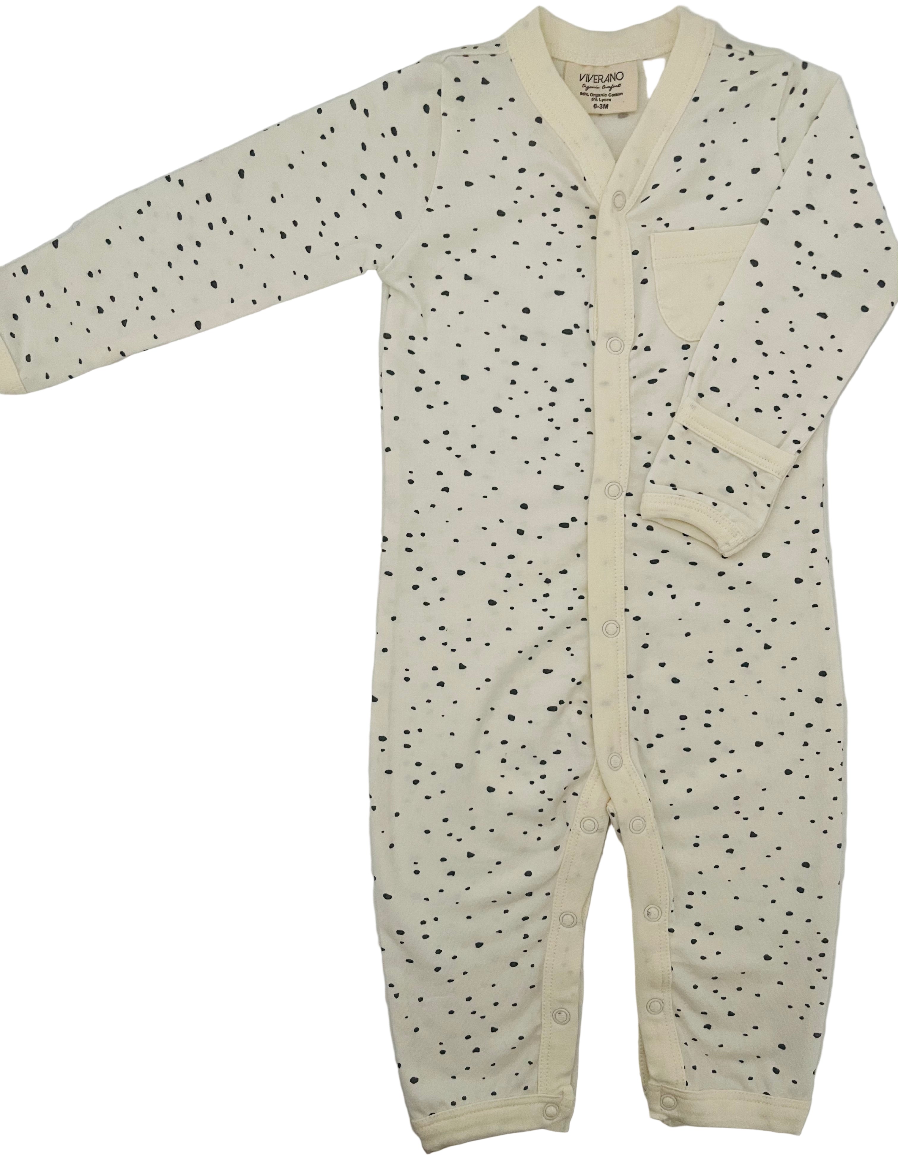 Ivory Pebble Design Romper In Organic Cotton