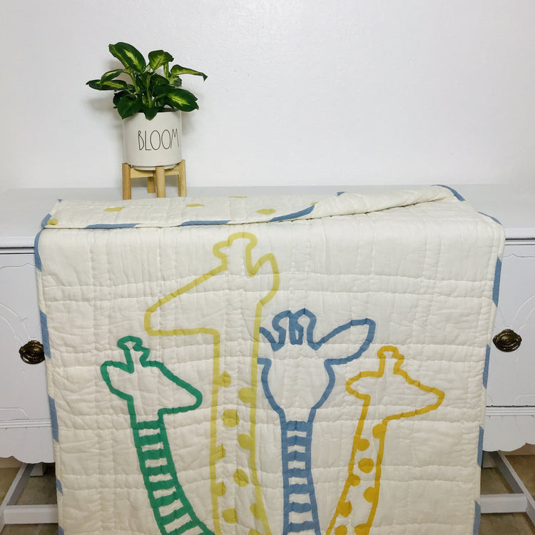 Giraffe Friends Reversible Baby Quilt