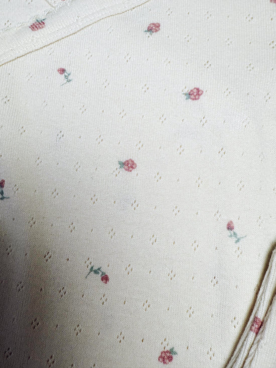 Floral Pointelle Organic Cotton Kimono Pant Set