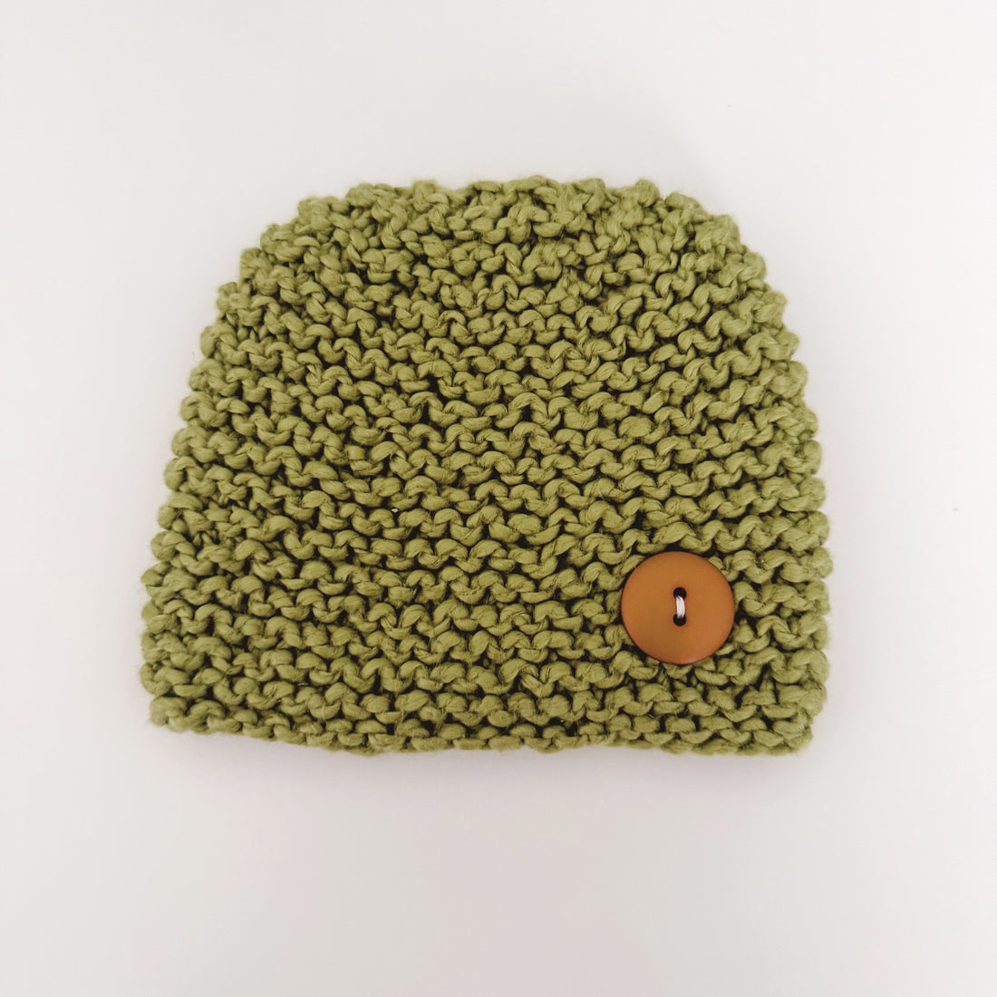 Green Beanie with Wooden Button