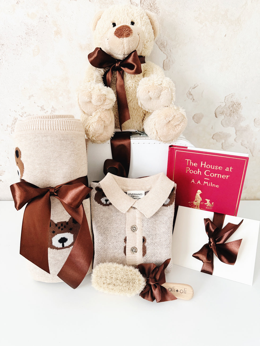 Baby Zac Organic Cotton Baby Boy Gift Box – Blanket, Romper, Storybook &amp; Hairbrush | Tuki Tuki Baby