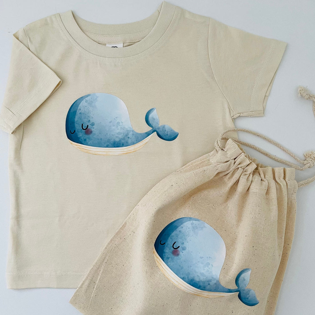 Short Sleeve T-Shirt With Whale Design In Organic Cotton