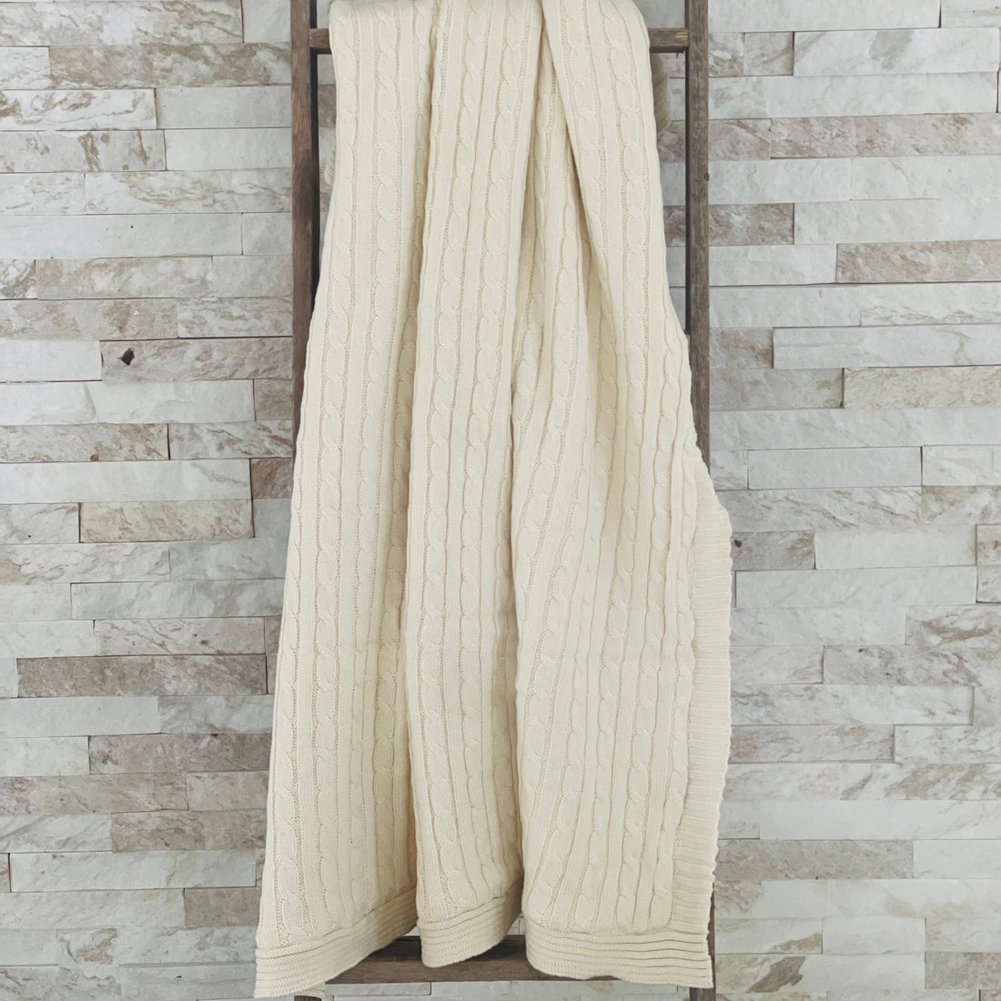 Cozy Sherpa Cable Knit Baby Blanket (Organic Cotton)