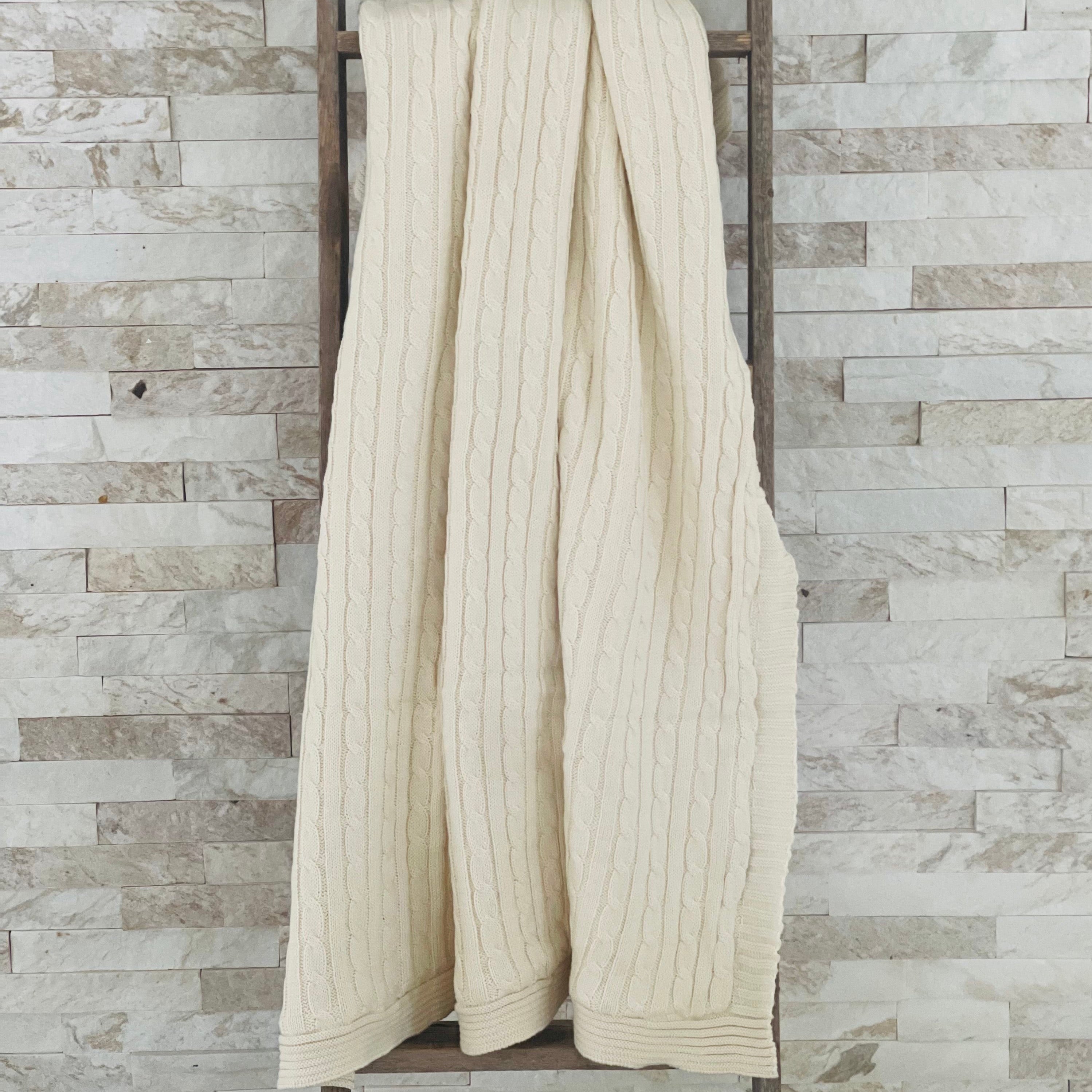 Cozy Sherpa Cable Knit Baby Blanket (Organic Cotton)