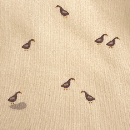 Ducks Print Kimono Style Onesie Set In Organic Cotton