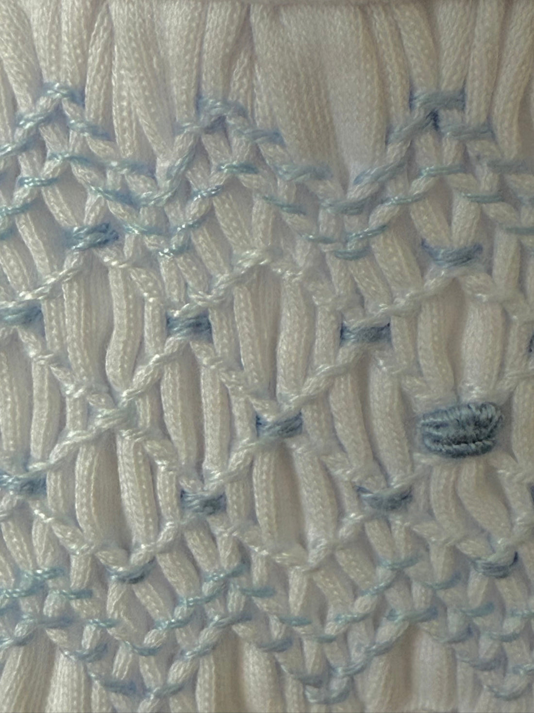 Blue and White Smocked Pant Set