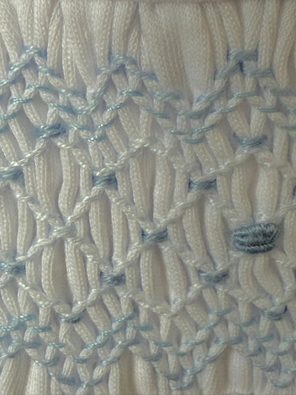 Blue and White Smocked Pant Set