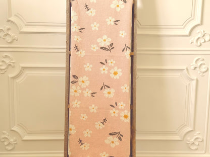 Pink Floral Blanket in Organic Cotton