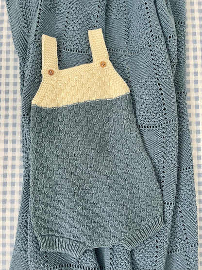 Pink Romper &amp; Cardigan Set In Organic Cotton