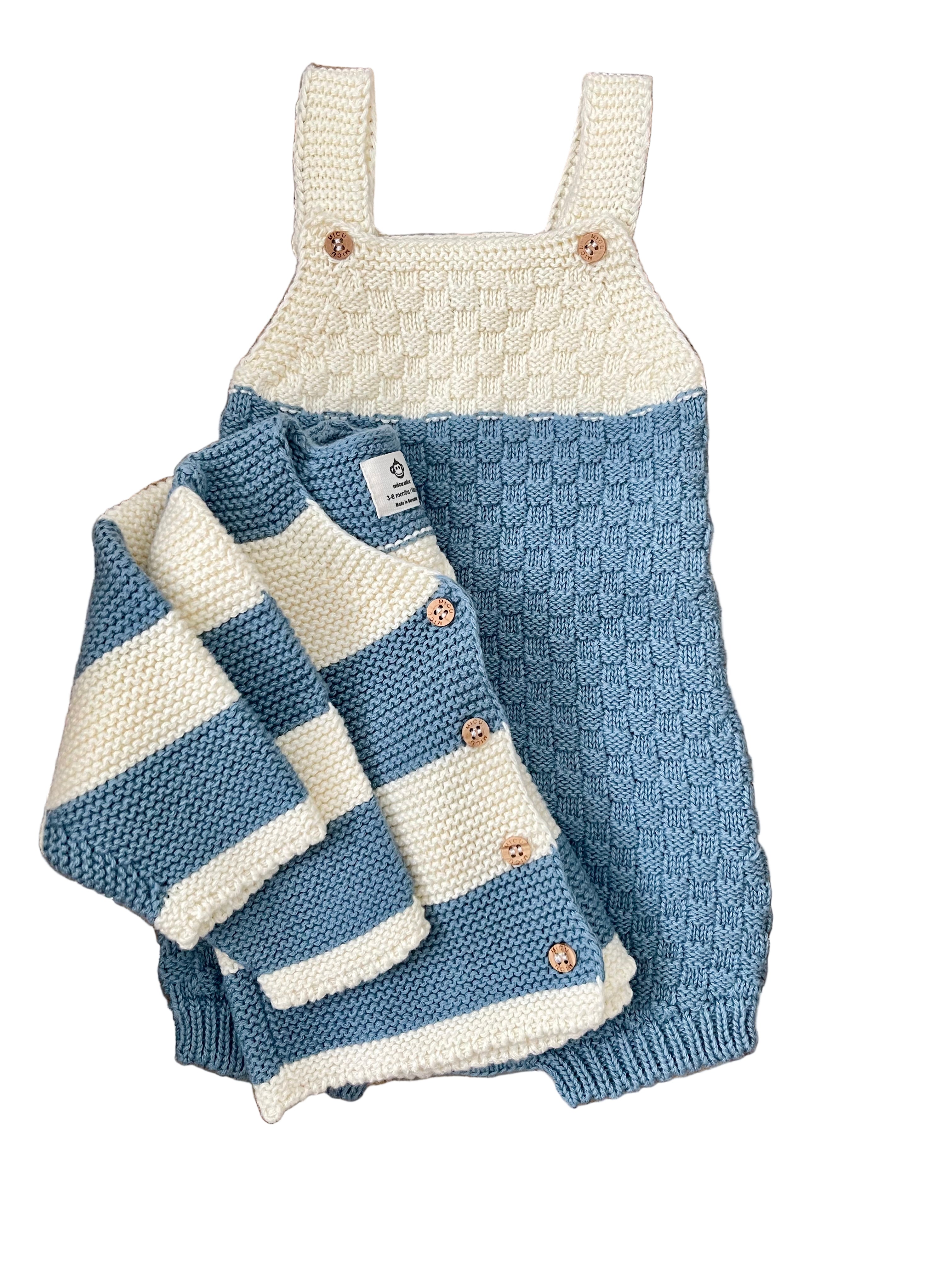 Pink Romper &amp; Cardigan Set In Organic Cotton