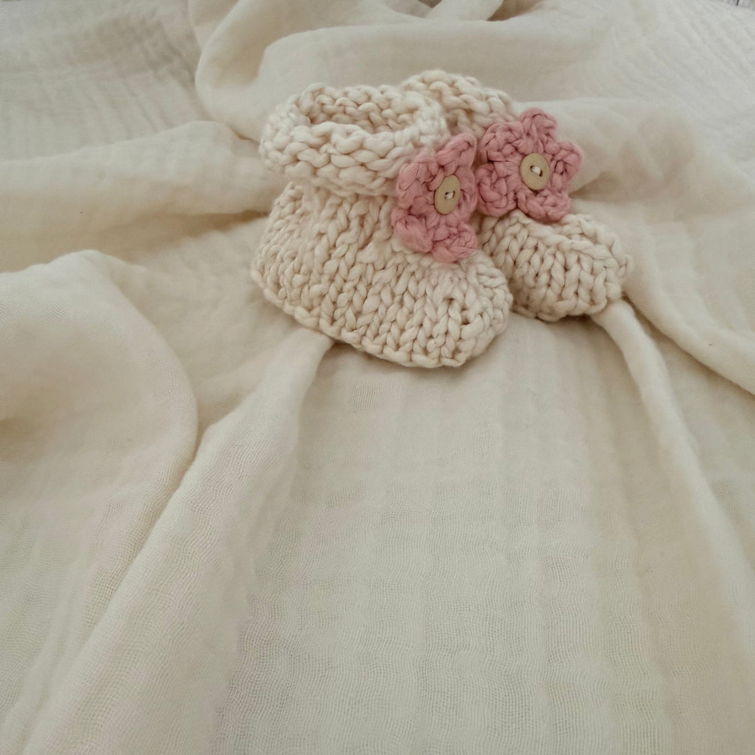 Organic Pink Booties