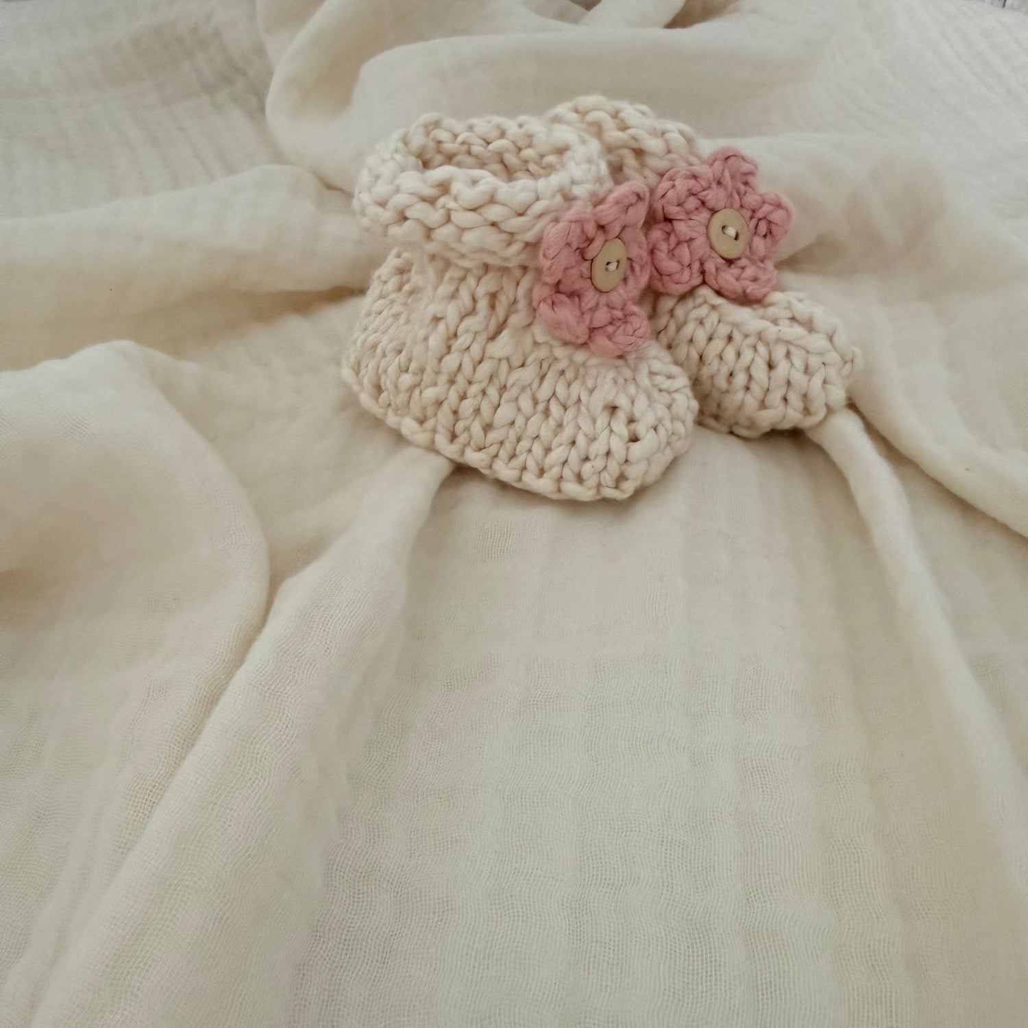 Organic Pink Booties