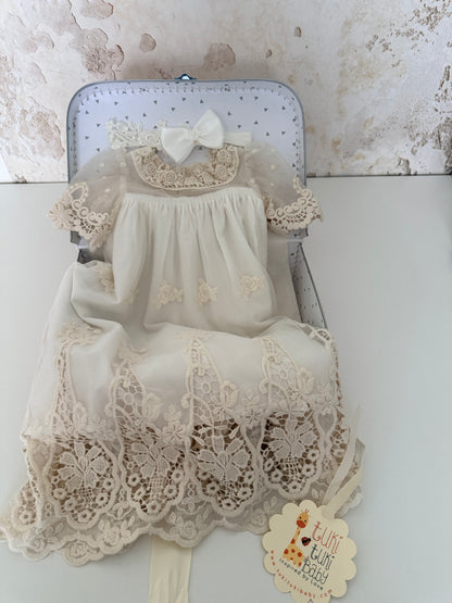 Embroidered Tulle &amp; Lace Baby Girl Dress – Perfect for Special Occasions | Tuki Tuki Baby