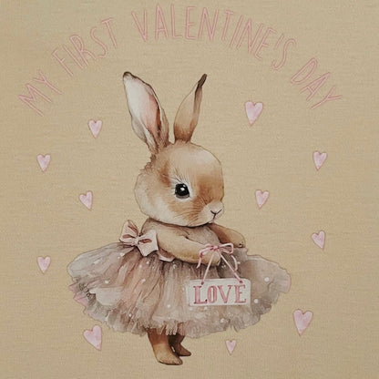 Ivory Sweatshirt With Bunny Design In Organic Cotton