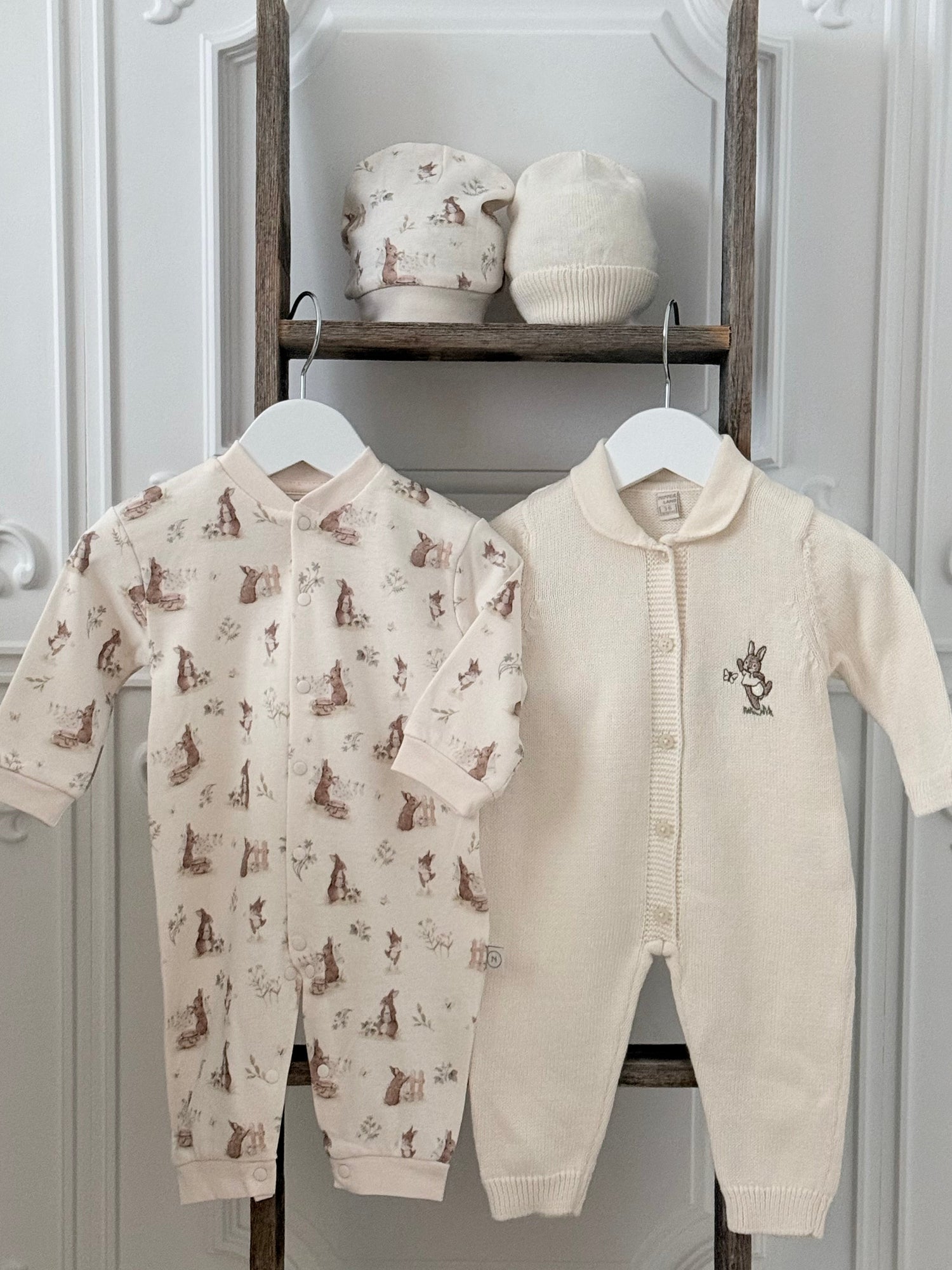 Baby Rabbit &amp; Hat Set in Organic Cotton 4 Piece Set