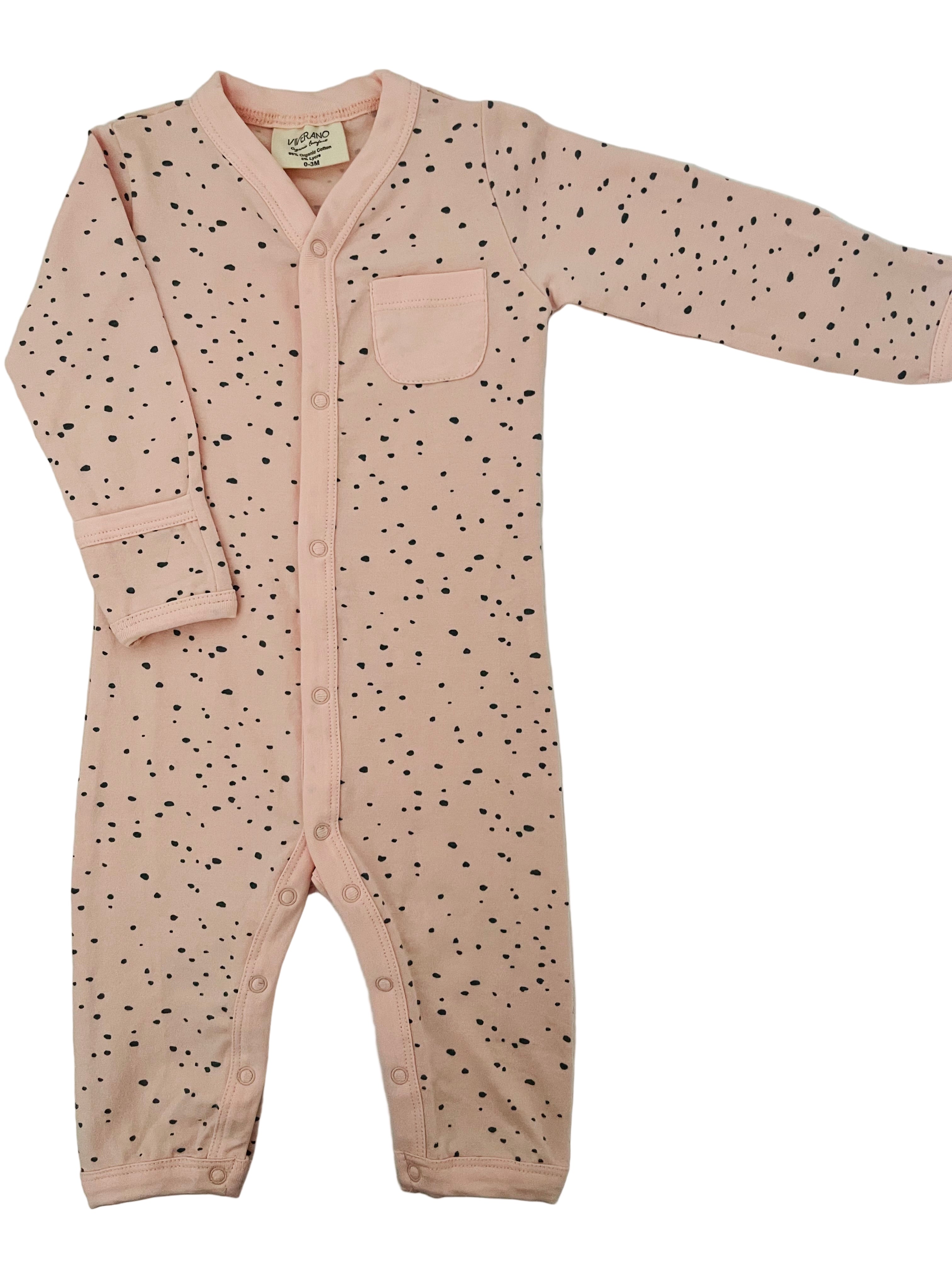 Blush Pebble Design Romper In  Organic Cotton