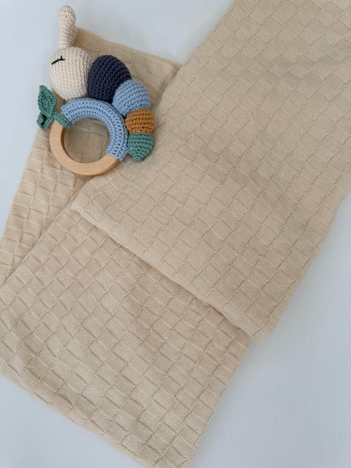 Organic Cotton Basket Weave Baby Blanket – Classic, Soft &amp; Elegant | Made in USA | Tuki Tuki Baby