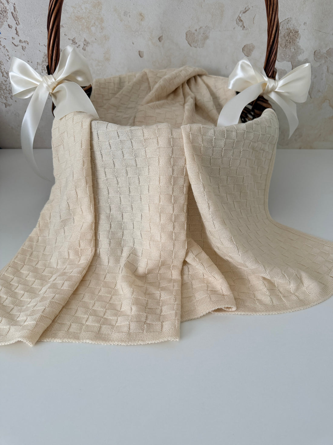 Organic Cotton Basket Weave Baby Blanket – Classic, Soft &amp; Elegant | Made in USA | Tuki Tuki Baby