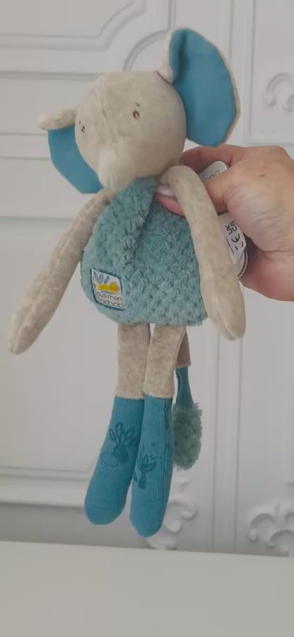 Elephant Rattle Stuffed Toy – Soft &amp; Easy to Grasp | 12” Baby Toy | Tuki Tuki Baby