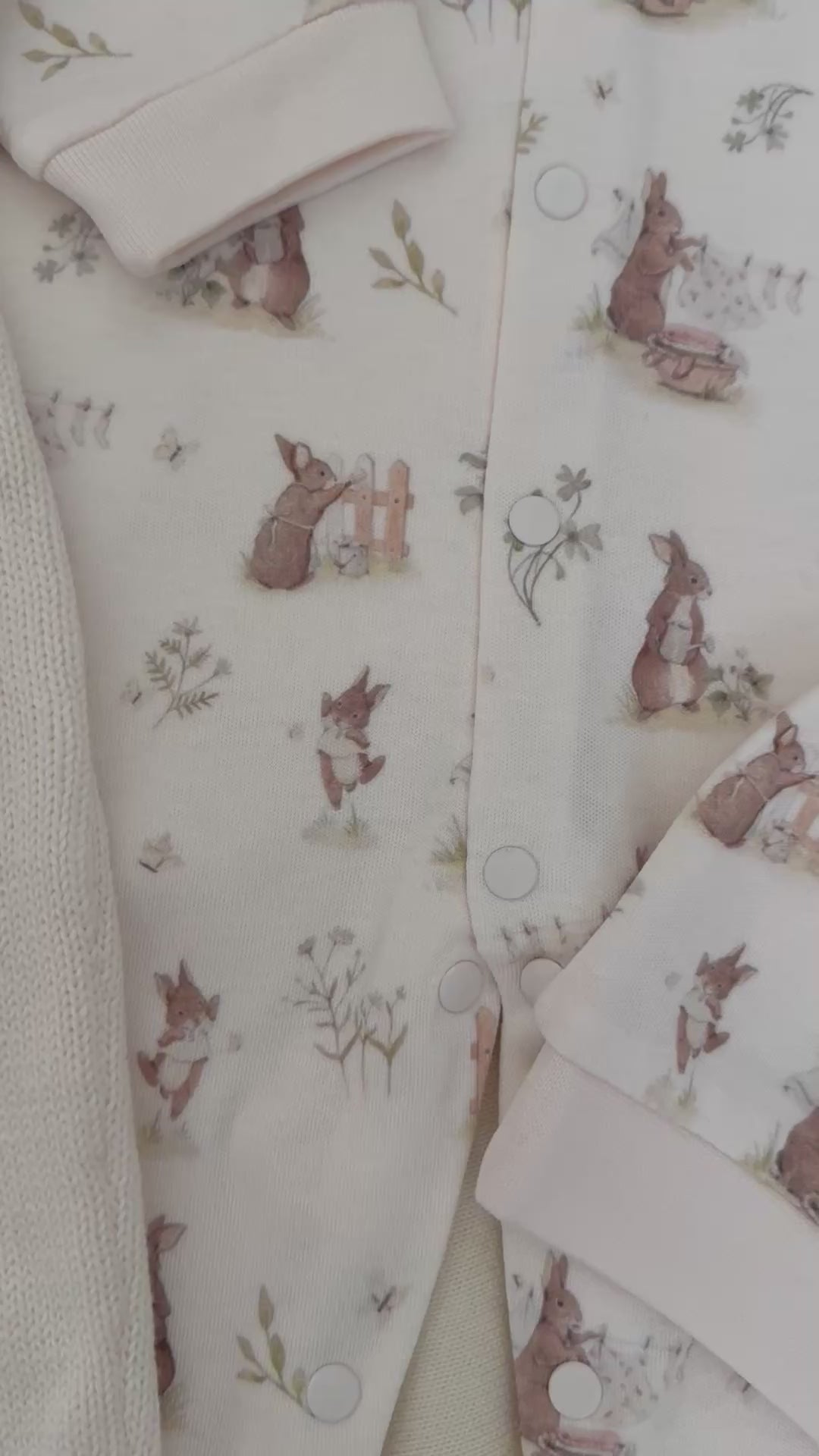 Baby Rabbit &amp; Hat Set in Organic Cotton 4 Piece Set