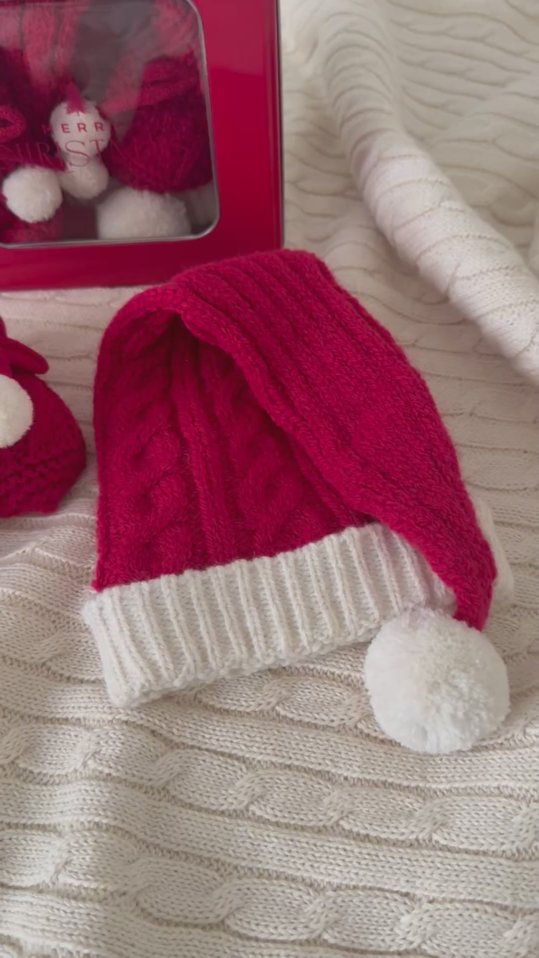 Christmas Baby Hat &amp; Booties Set