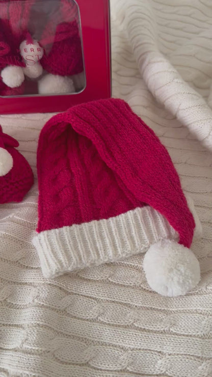 Christmas Baby Hat &amp; Booties Set