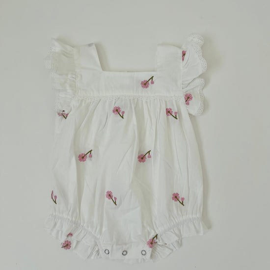 Organic Cotton Rose Bloomer Onesie