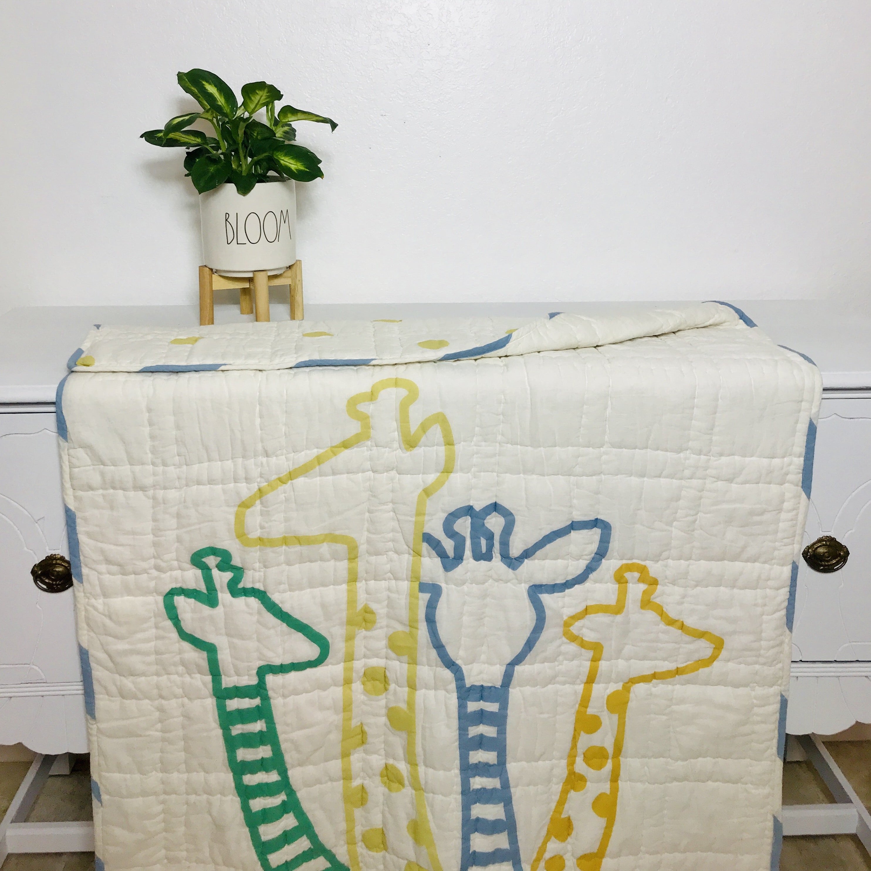 Giraffe Friends Reversible Baby Quilt