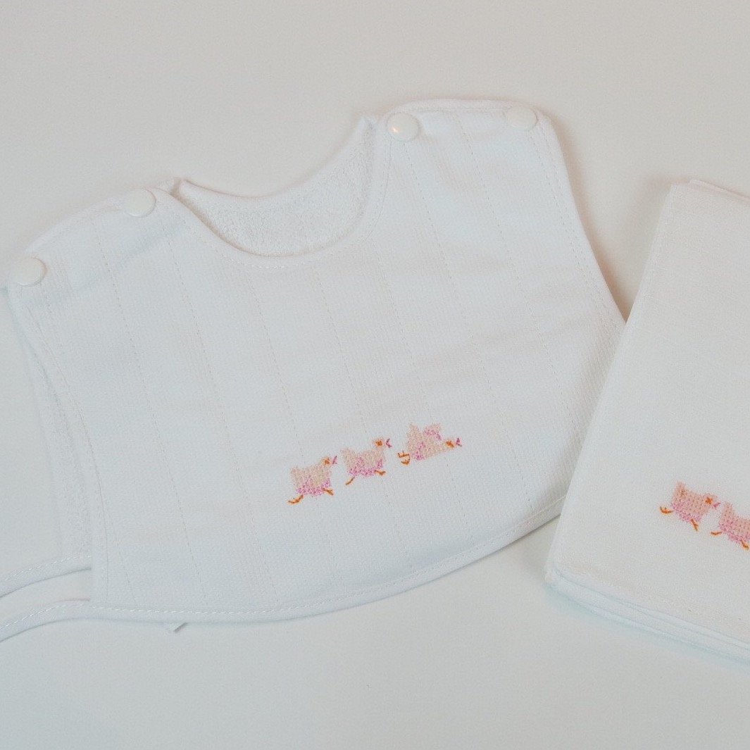 Pink Chicks - Bib & Nappie Set