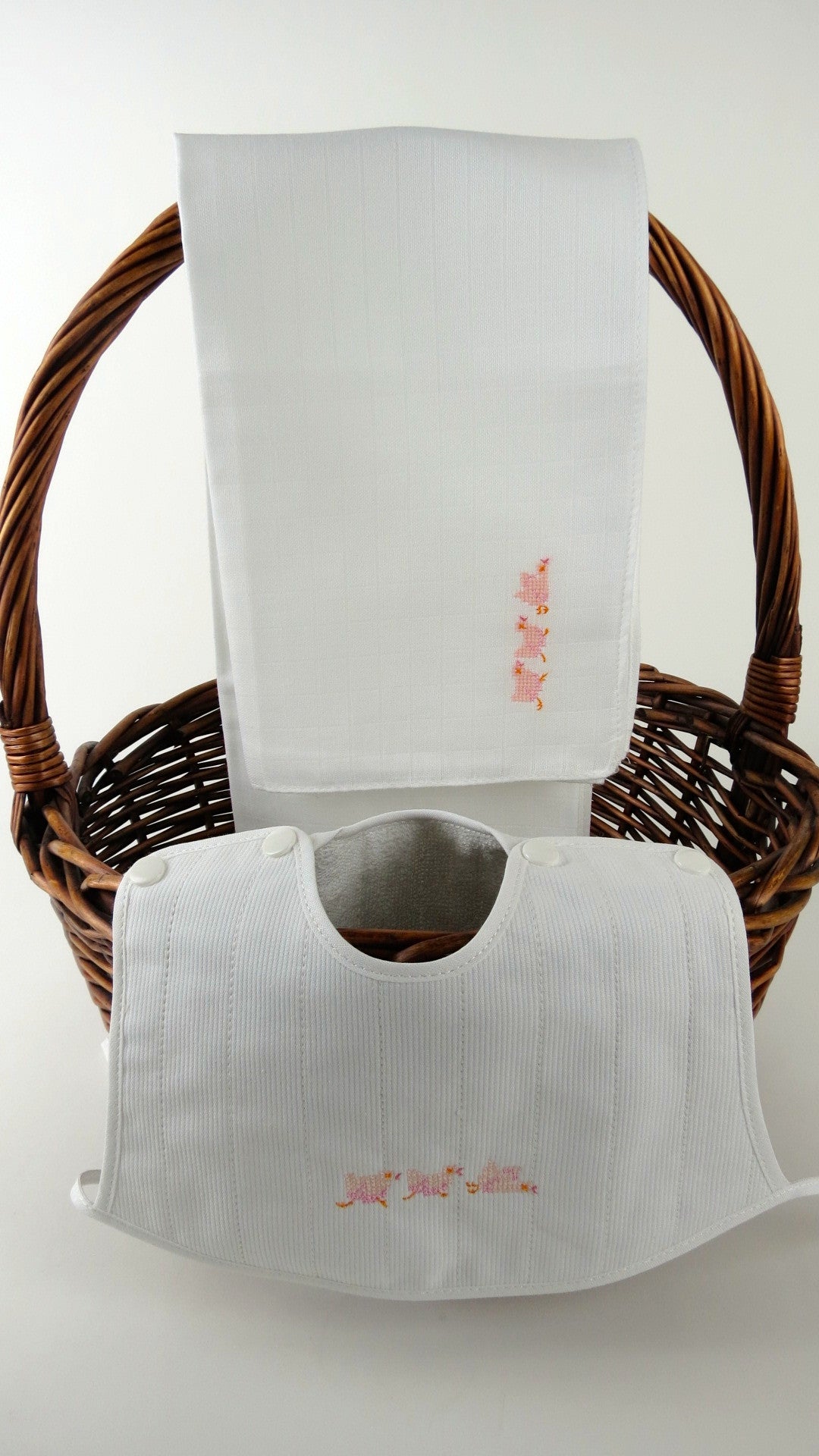 Pink Chicks - Bib & Nappie Set